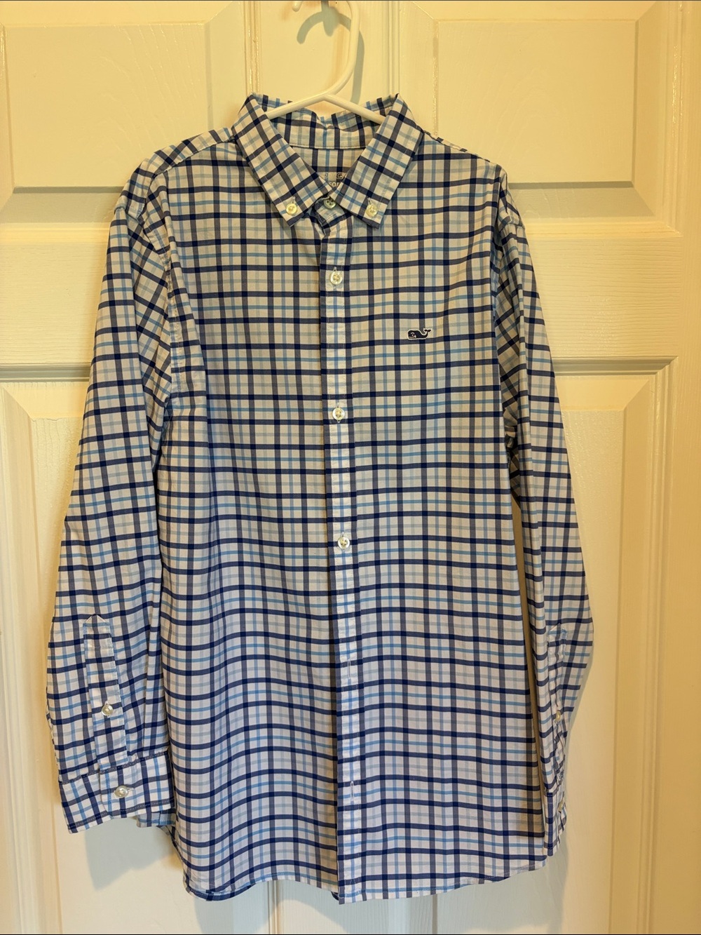 Vineyard Vines Blue and White Plaid Button-Down Shirt